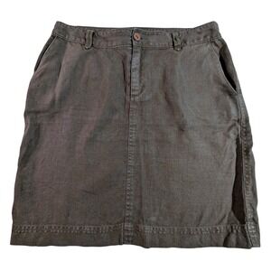 Tommy Bahama 100% Linen Brown Mini Skirt Size 6 V6517